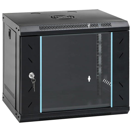 Network Cabinet with Storage Black 53 x 45 x 45 cm Steel