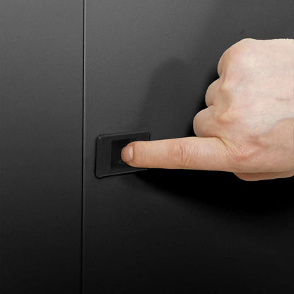 Network Cabinet with Storage Black 53 x 60 x 45 cm Steel