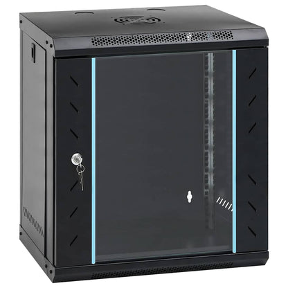 Network Cabinet with Storage Black 53 x 45 x 60 cm Steel