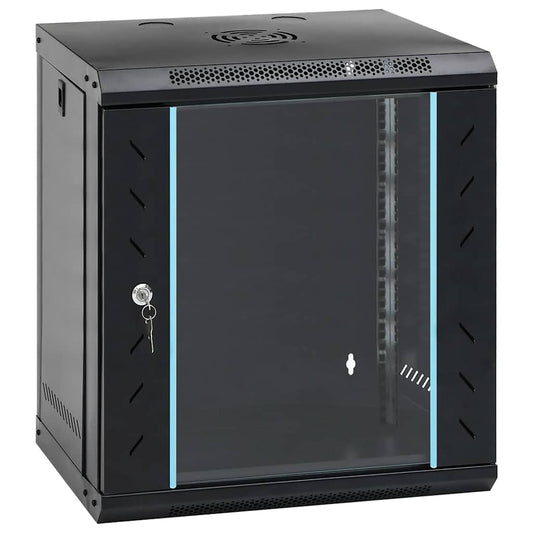Network Cabinet with Storage Black 53 x 45 x 60 cm Steel