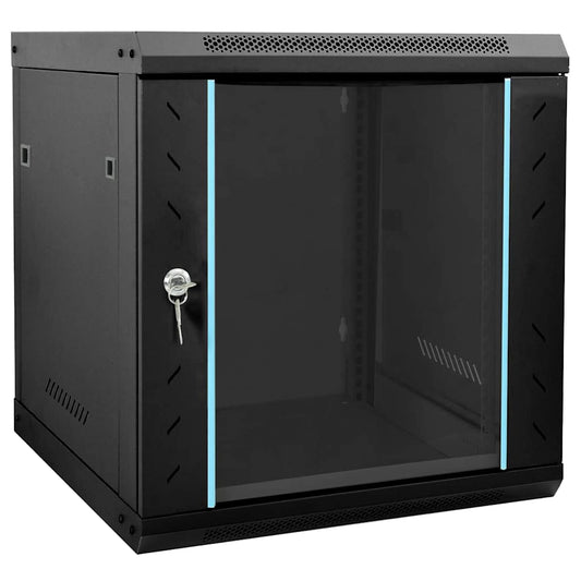 Network Cabinet with Storage Black 53 x 60 x 60 cm Steel