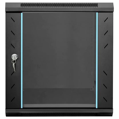 Network Cabinet with Storage Black 53 x 60 x 60 cm Steel