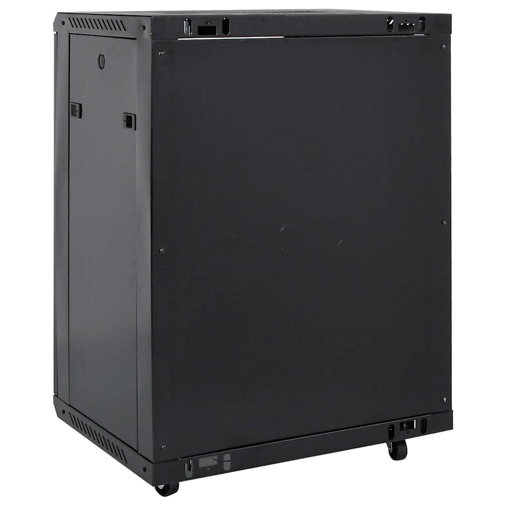 Network Cabinet with Storage Black 60 x 60 x 80 cm Steel