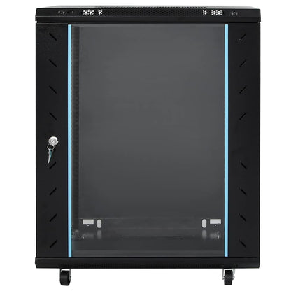 Network Cabinet with Storage Black 60 x 60 x 80 cm Steel