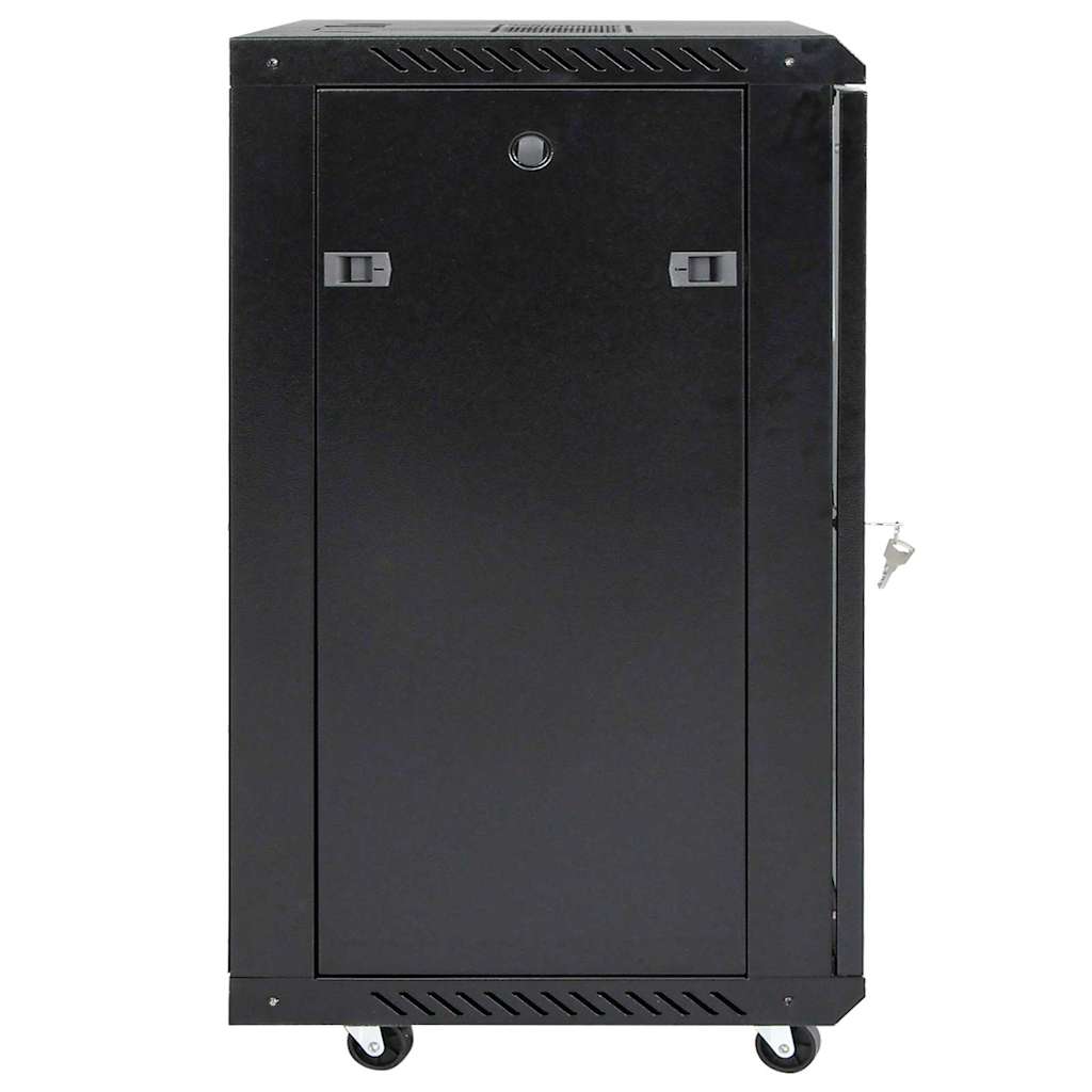 Network Cabinet with Storage Black 60 x 60 x 80 cm Steel