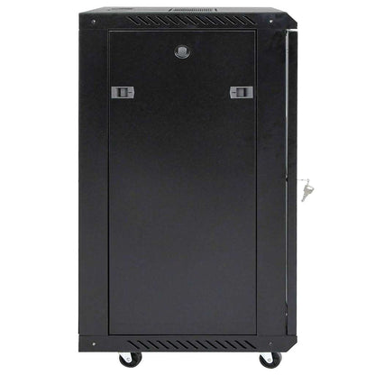 Network Cabinet with Storage Black 60 x 60 x 80 cm Steel