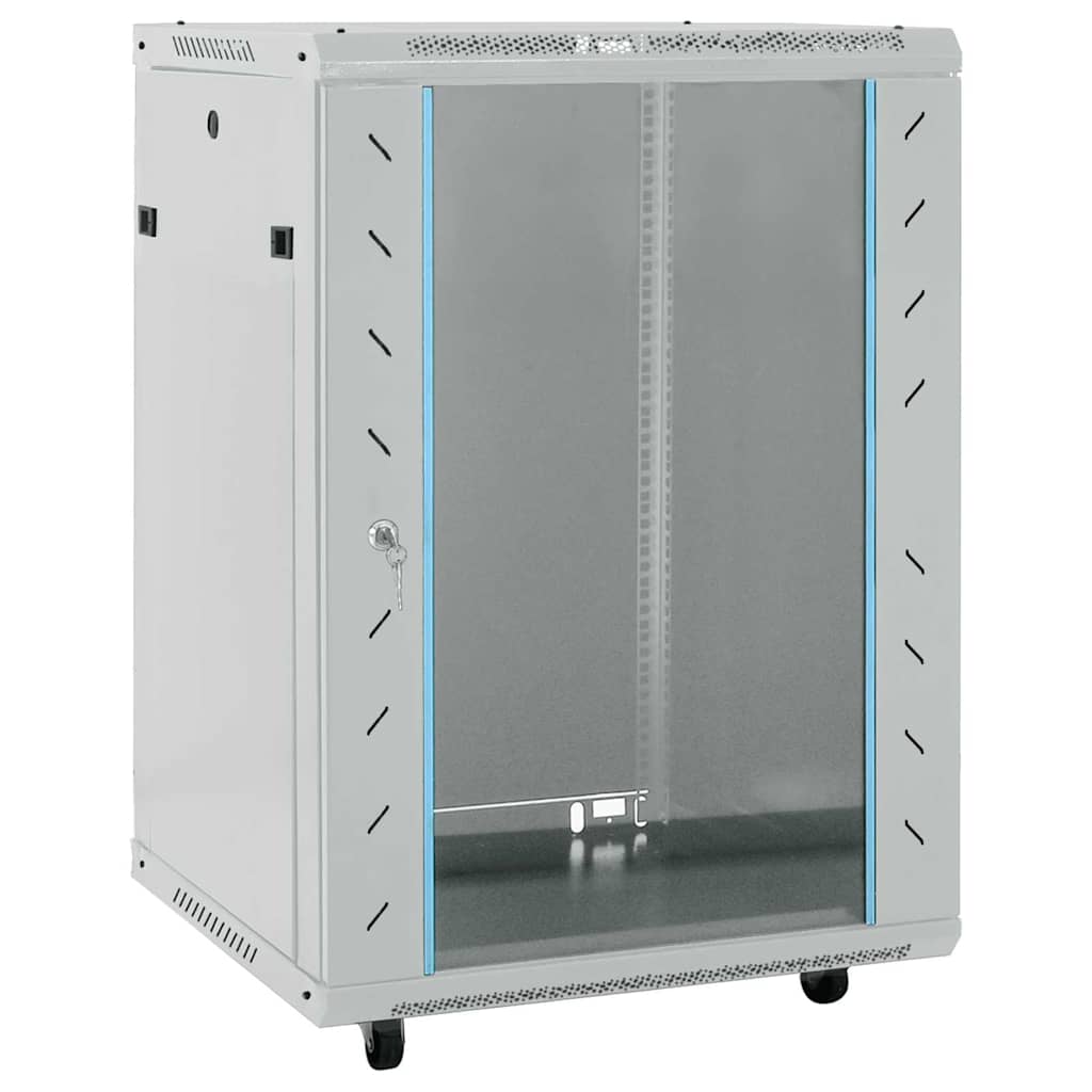 Network Cabinet with Storage Grey 60 x 60 x 80 cm Steel