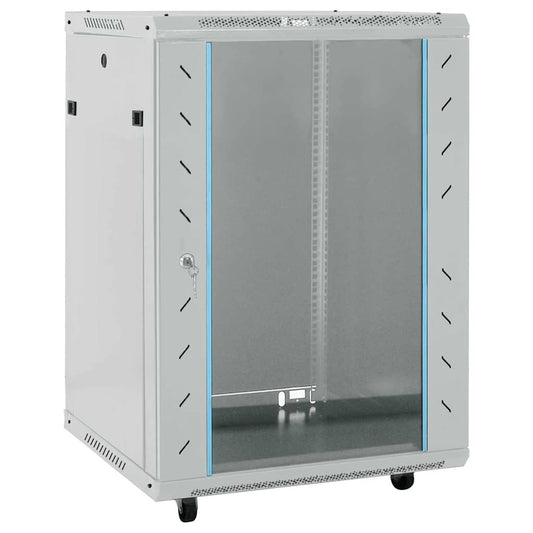 Network Cabinet with Storage Grey 60 x 60 x 80 cm Steel