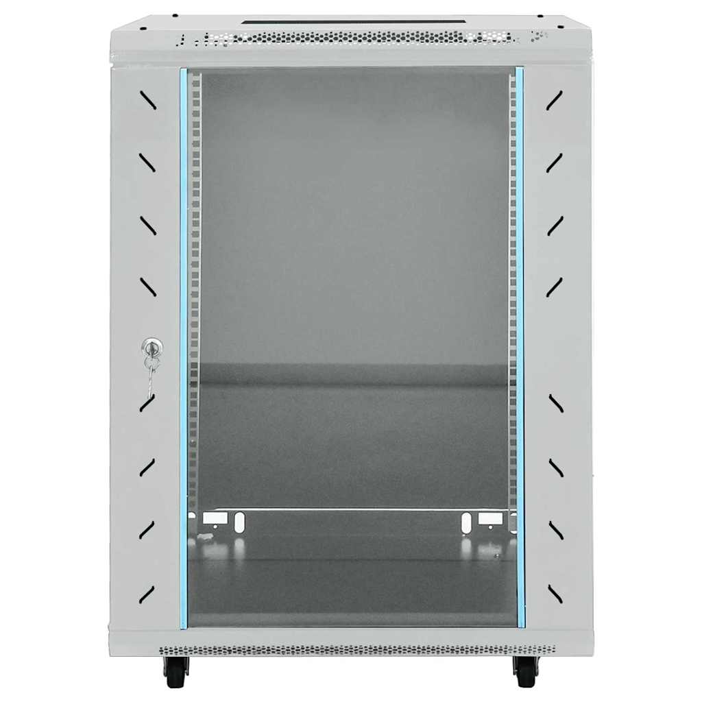 Network Cabinet with Storage Grey 60 x 60 x 80 cm Steel