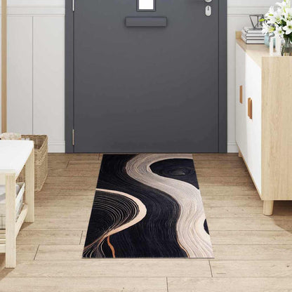 Kitchen Mat Art Deco Black 180 x 60 cm Velvet