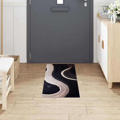 Kitchen Mat Art Deco Black 150 x 45 cm Velvet