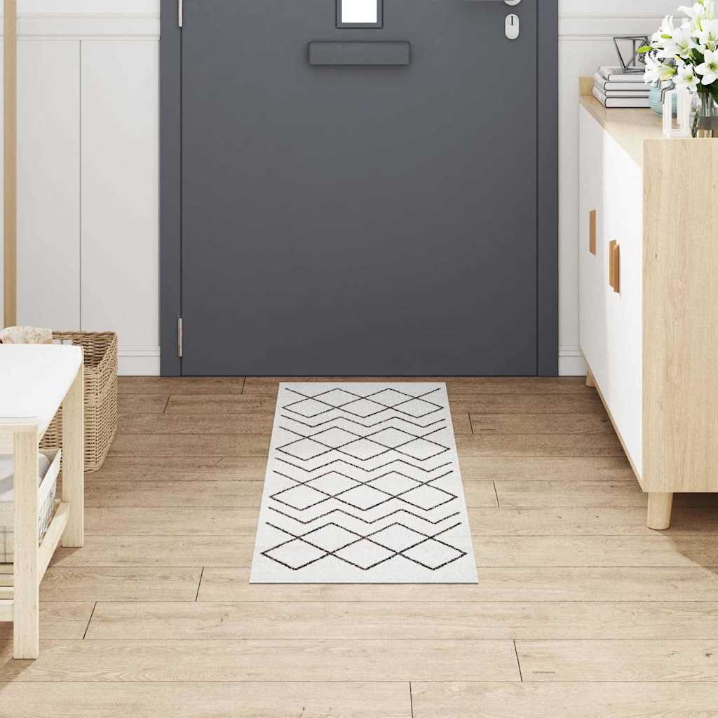 Kitchen Mat White 150 x 45 cm Velvet