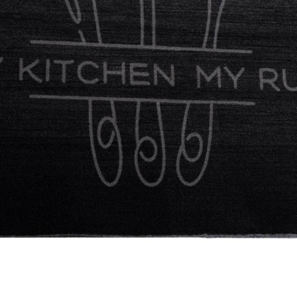 Kitchen Rug Black 180 x 60 cm Velvet