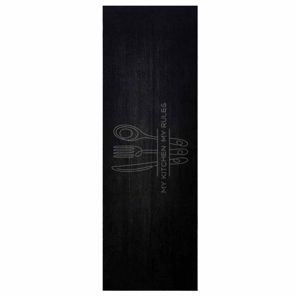 Kitchen Rug Black 180 x 60 cm Velvet
