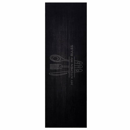 Kitchen Rug Black 180 x 60 cm Velvet