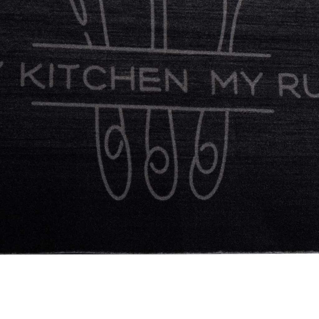 Kitchen Rug Black 150 x 45 cm Velvet