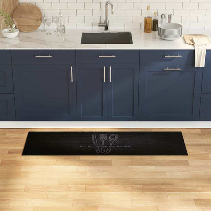 Kitchen Rug Black 150 x 45 cm Velvet