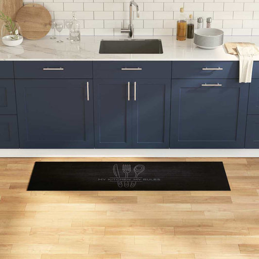 Kitchen Rug Black 150 x 45 cm Velvet