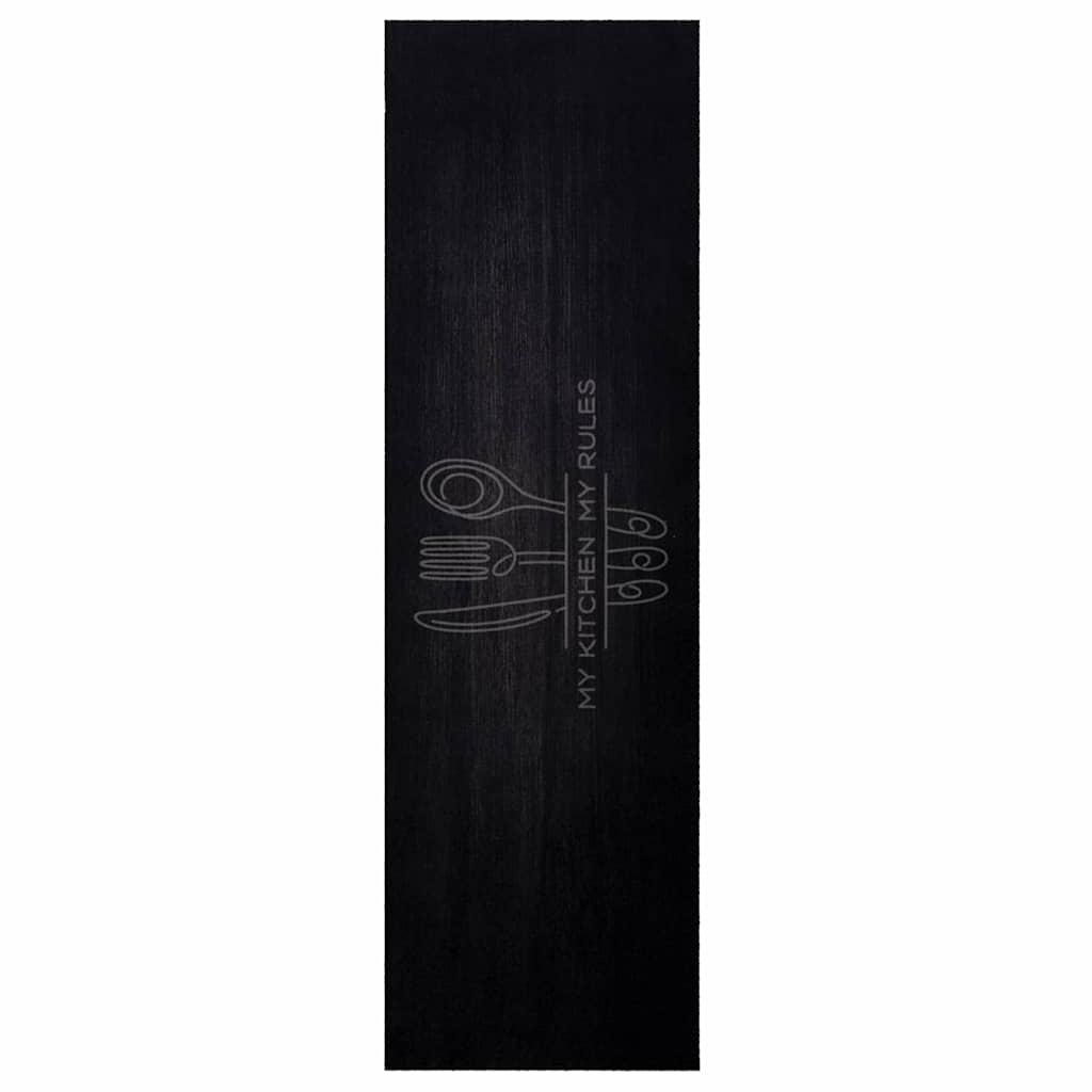 Kitchen Rug Black 150 x 45 cm Velvet