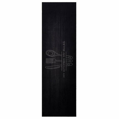 Kitchen Rug Black 150 x 45 cm Velvet