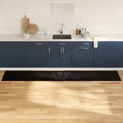 Kitchen Rug Black 300 x 60 cm Velvet