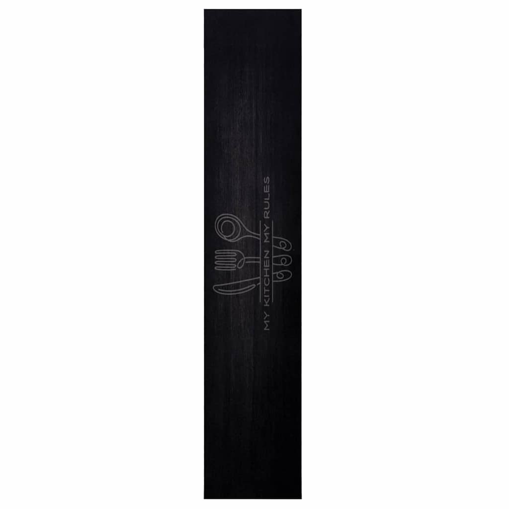 Kitchen Rug Black 300 x 60 cm Velvet