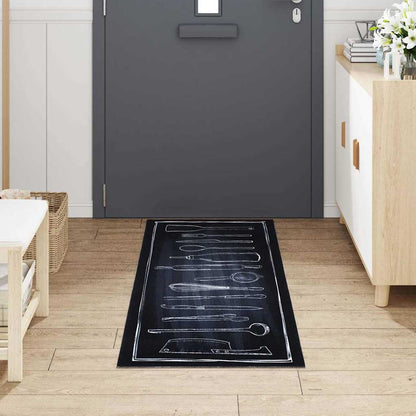 Kitchen Mat Toile Black 180 x 60 cm Velvet