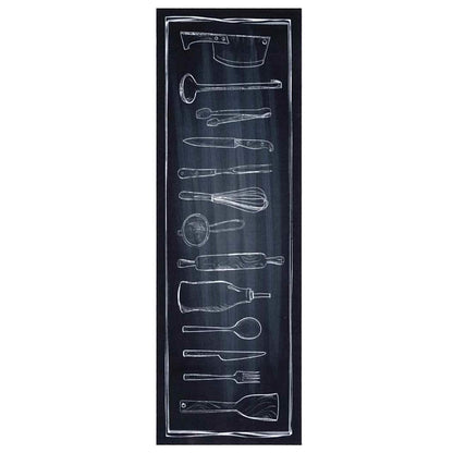 Kitchen Mat Toile Black 180 x 60 cm Velvet