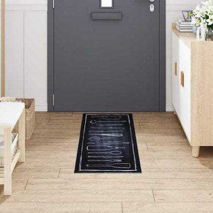 Kitchen Mat Toile Black 150 x 45 cm Velvet