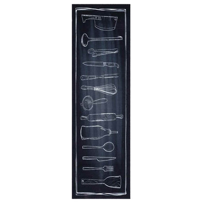 Kitchen Mat Toile Black 150 x 45 cm Velvet