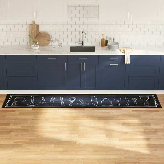 Kitchen Mat Toile Black 300 x 60 cm Velvet