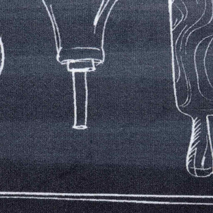 Kitchen Mat Toile Black 300 x 60 cm Velvet