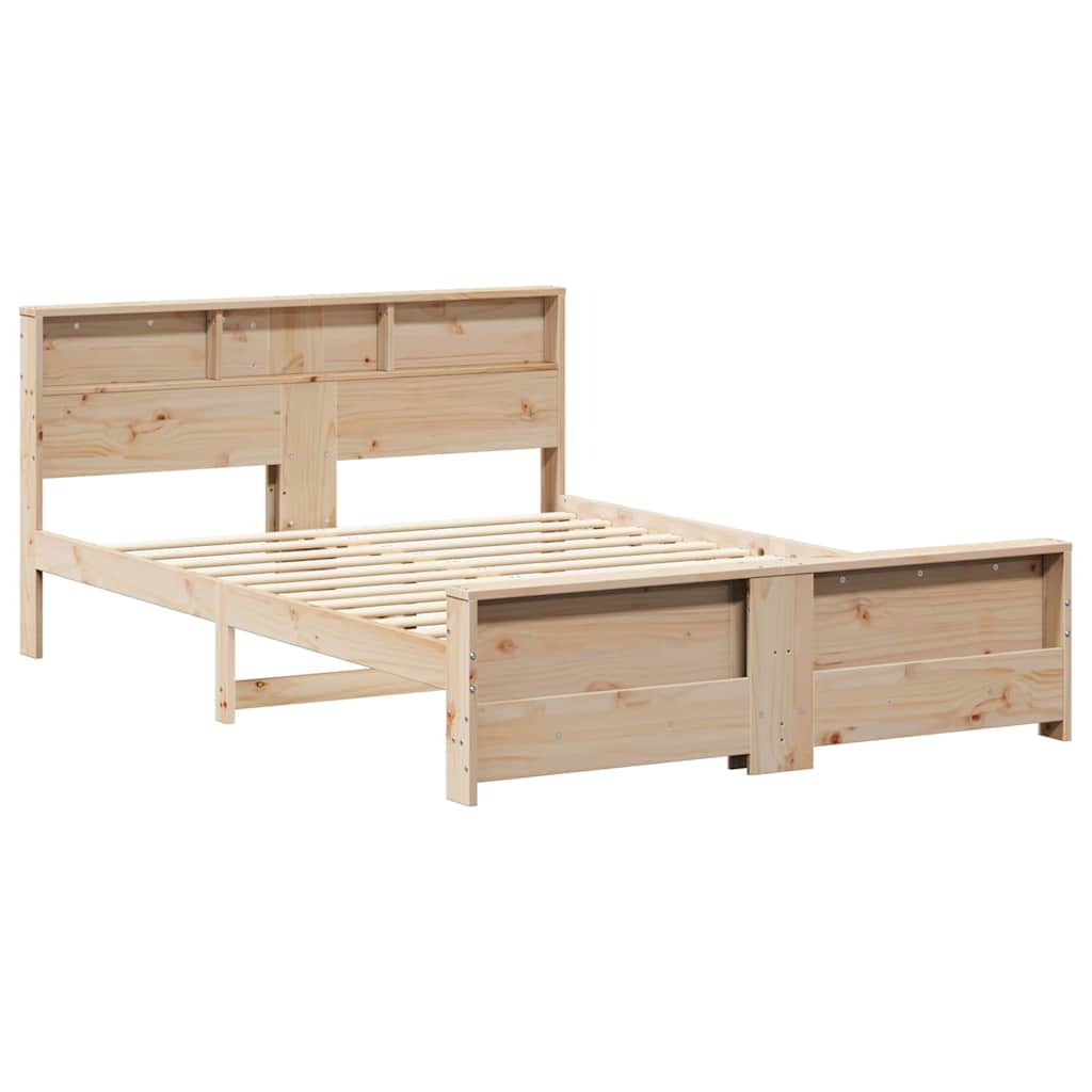 Bed Frame with Headboard Brown 160 x 200 cm Solid pine wood