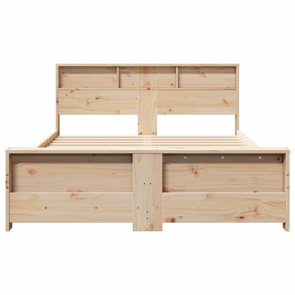 Bed Frame with Headboard Brown 160 x 200 cm Solid pine wood