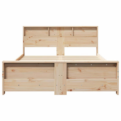 Bed Frame with Headboard Brown 160 x 200 cm Solid pine wood