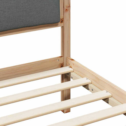 Bed Frame with Headboard Dark Grey 200 x 200 cm Solid Pine Wood