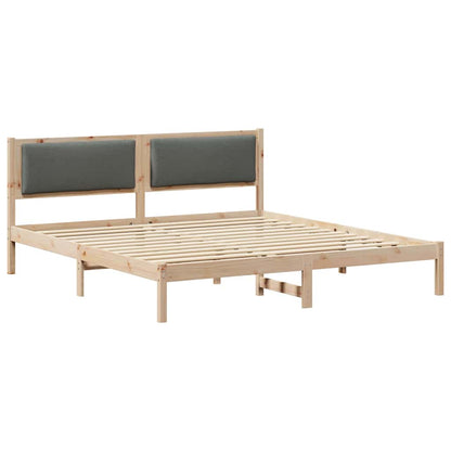 Bed Frame with Headboard Dark Grey 200 x 200 cm Solid Pine Wood