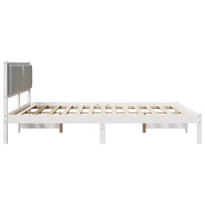Bed Frame Light Grey 200 x 200 cm Solid Pine Wood
