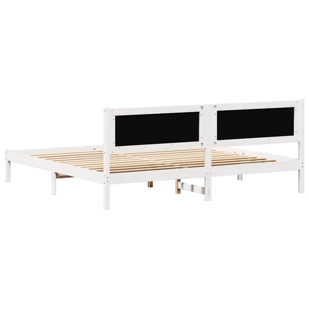 Bed Frame Light Grey 200 x 200 cm Solid Pine Wood