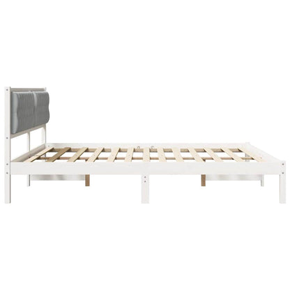 Bed Frame Light Grey 200 x 200 cm Solid Pine Wood