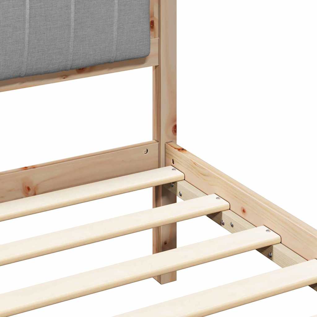 Bed Frame Light Grey 200 x 200 cm Solid Pine Wood
