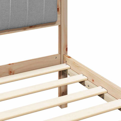 Bed Frame Light Grey 200 x 200 cm Solid Pine Wood