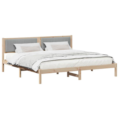 Bed Frame Light Grey 200 x 200 cm Solid Pine Wood