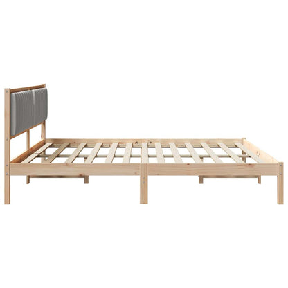 Bed Frame Light Grey 200 x 200 cm Solid Pine Wood