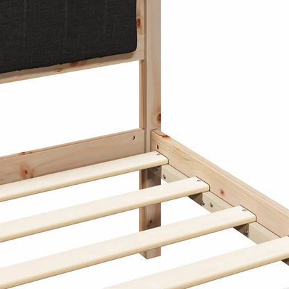 Bed Frame with Headboard Black 200 x 200 cm Solid Pine Wood