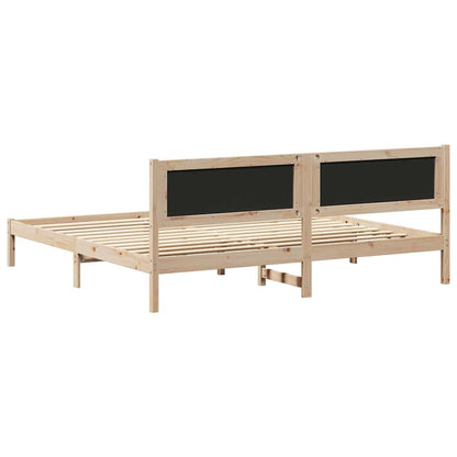 Bed Frame with Headboard Taupe 200 x 200 cm Solid Pine Wood