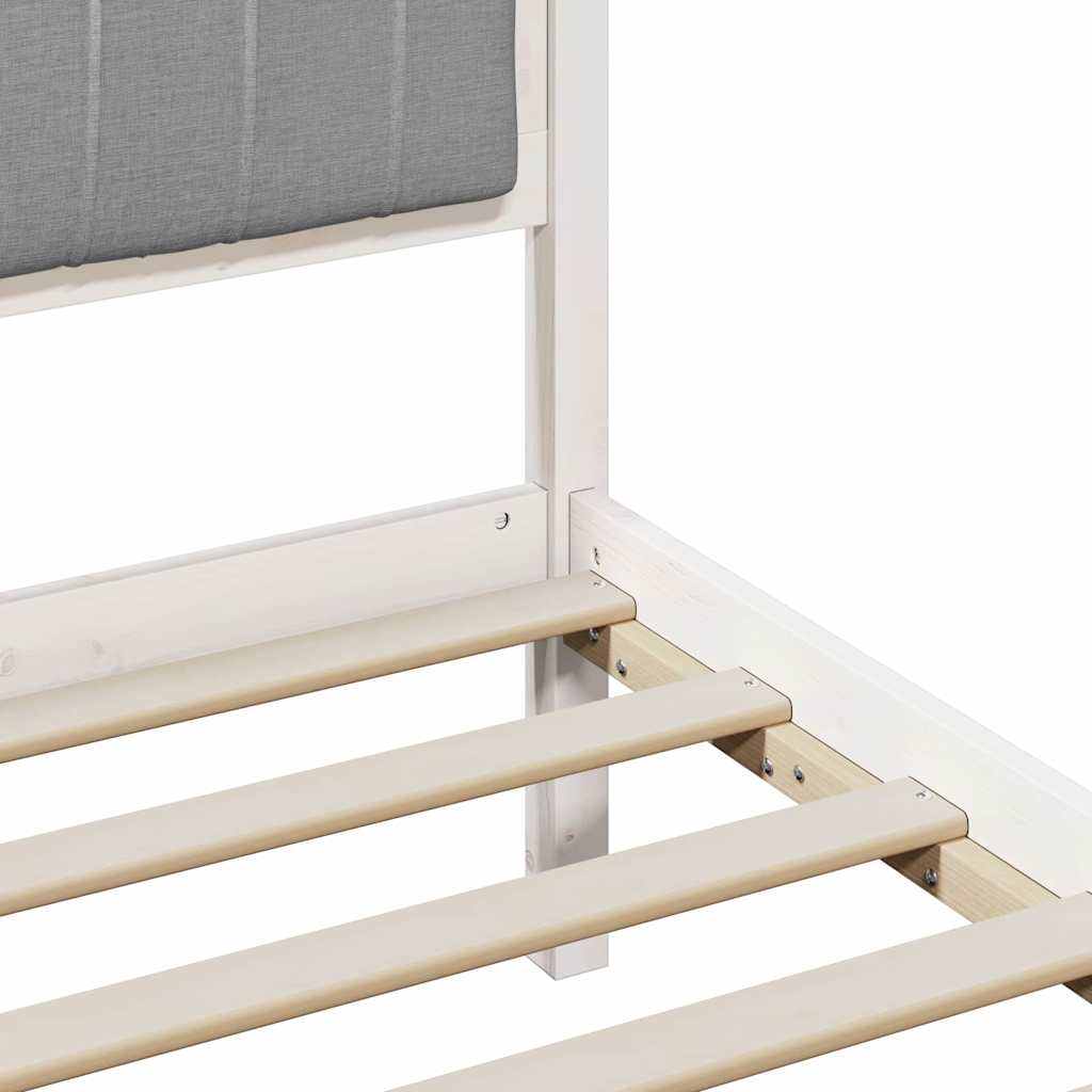Bed Frame Light Grey 200 x 200 cm Solid Pine Wood