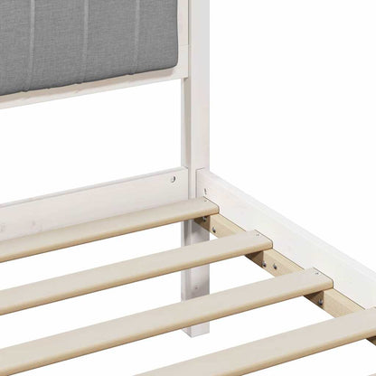 Bed Frame Light Grey 200 x 200 cm Solid Pine Wood