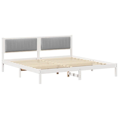 Bed Frame Light Grey 200 x 200 cm Solid Pine Wood