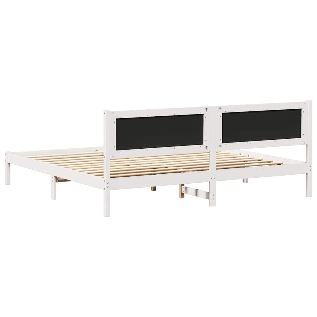 Bed Frame Light Grey 200 x 200 cm Solid Pine Wood